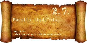 Mersits Titánia névjegykártya